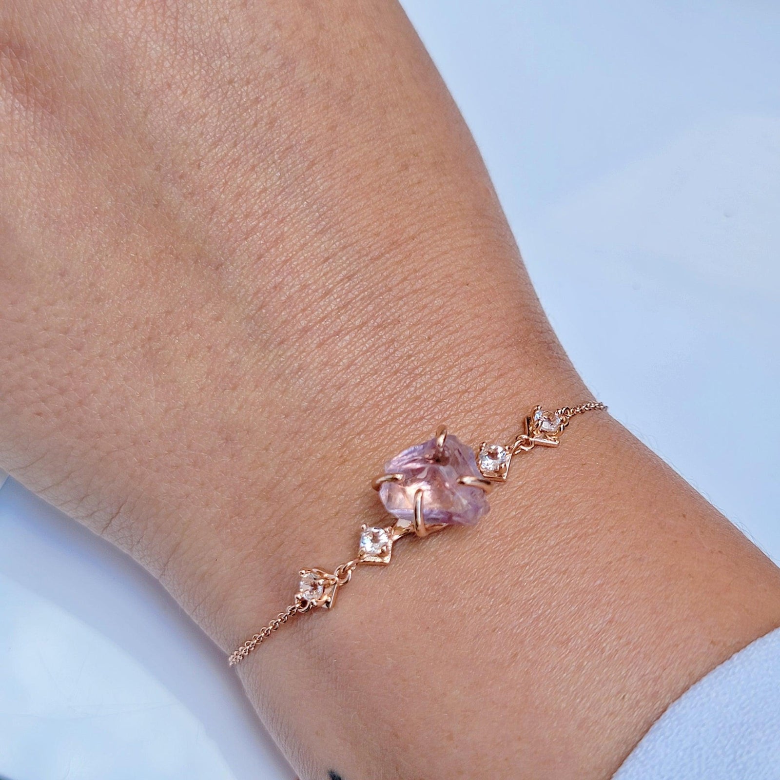 Raw Ametrine Chain Bracelet - Uniquelan Jewelry