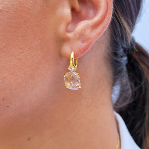 Raw Ametrine Crystal Earrings - Uniquelan Jewelry