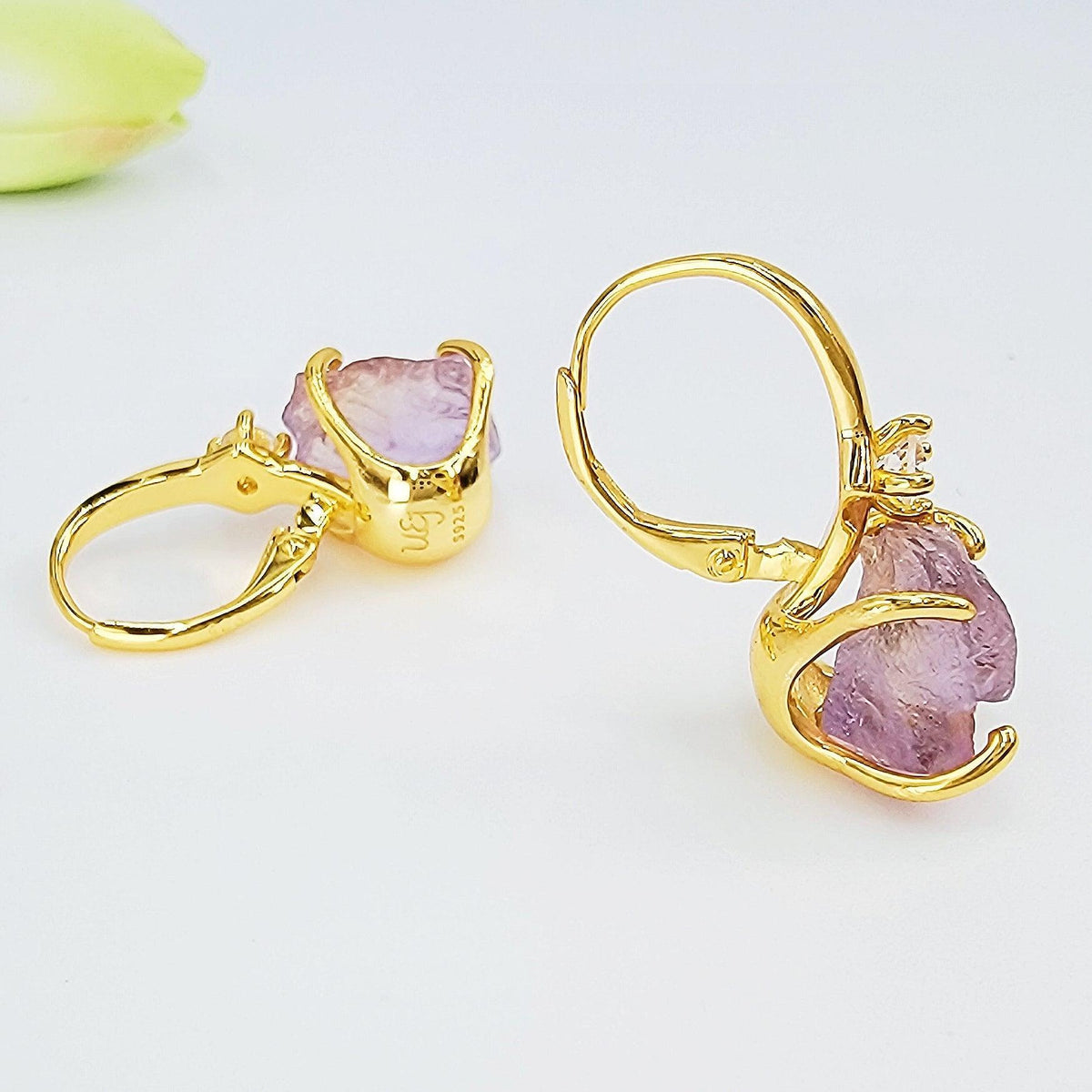 Raw Ametrine Crystal Earrings - Uniquelan Jewelry