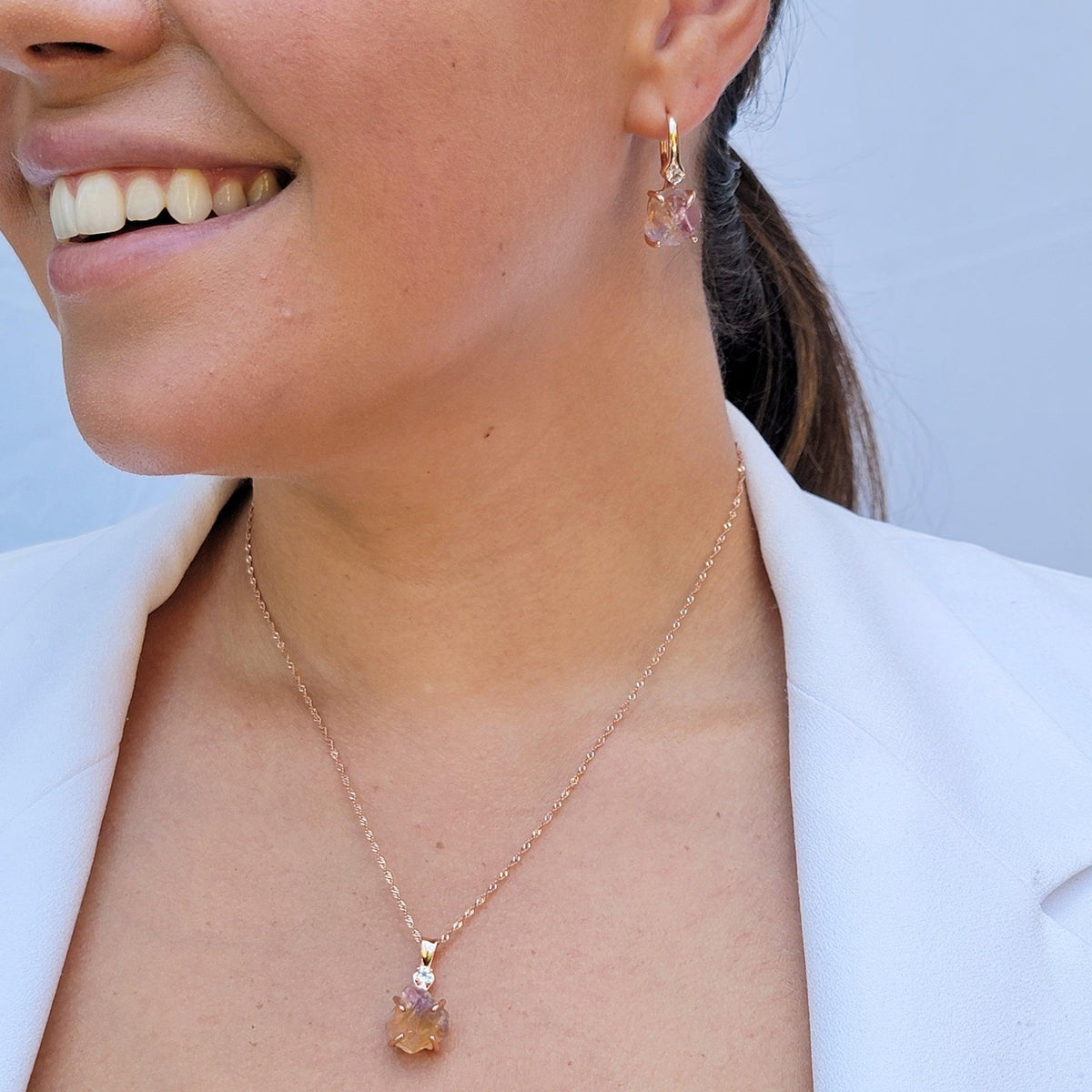 Raw Ametrine Crystal Necklace - Uniquelan Jewelry