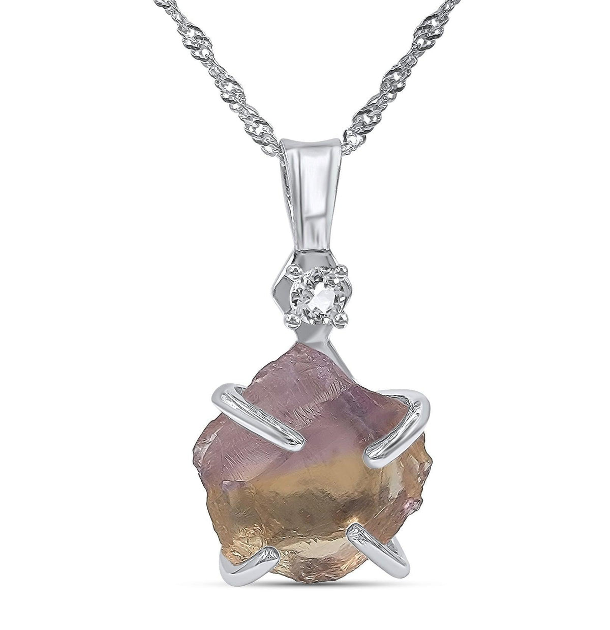 Raw Ametrine Crystal Necklace - Uniquelan Jewelry