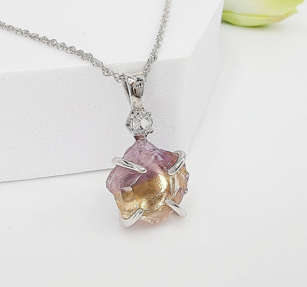 Raw Ametrine Crystal Necklace - Uniquelan Jewelry