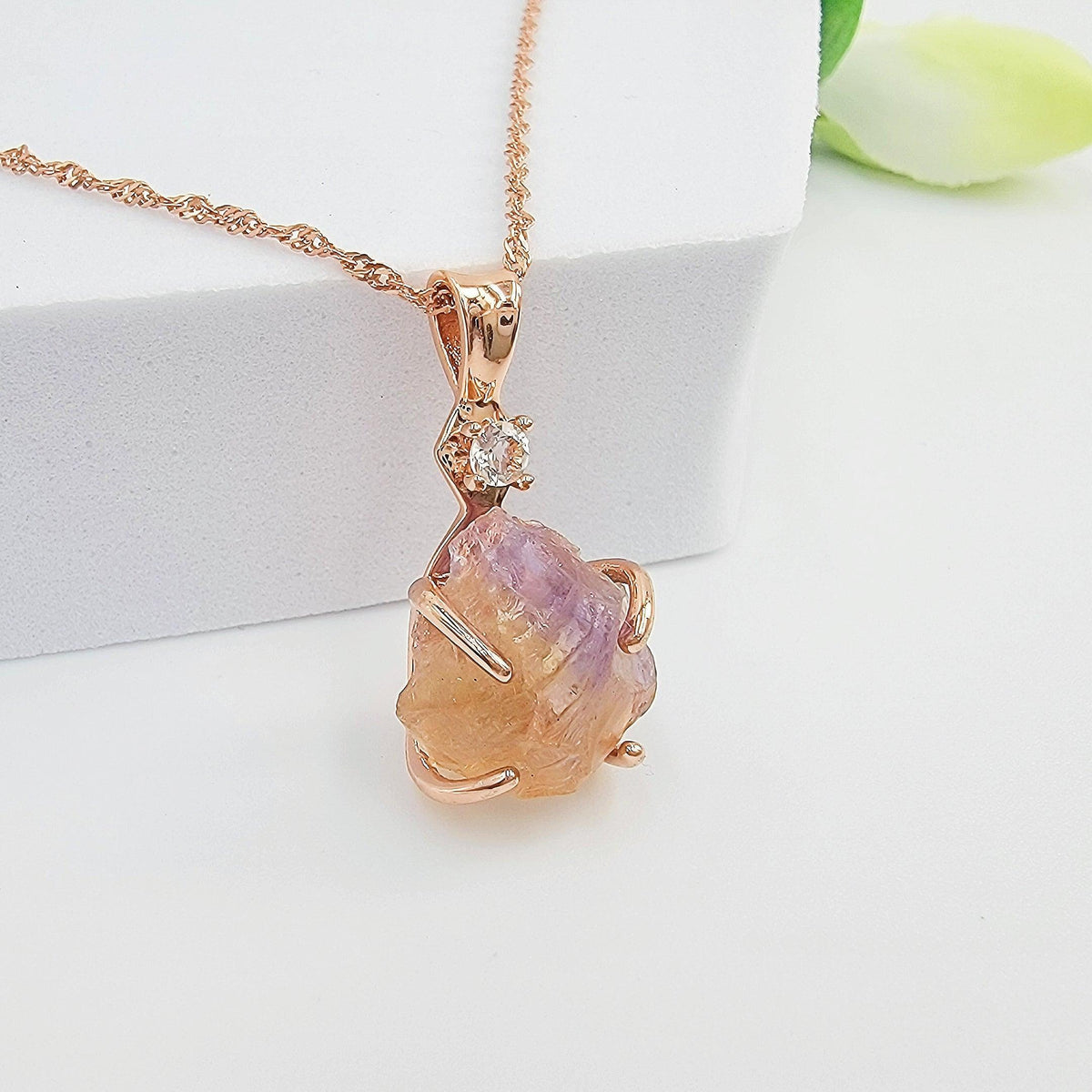 Raw Ametrine Crystal Necklace - Uniquelan Jewelry