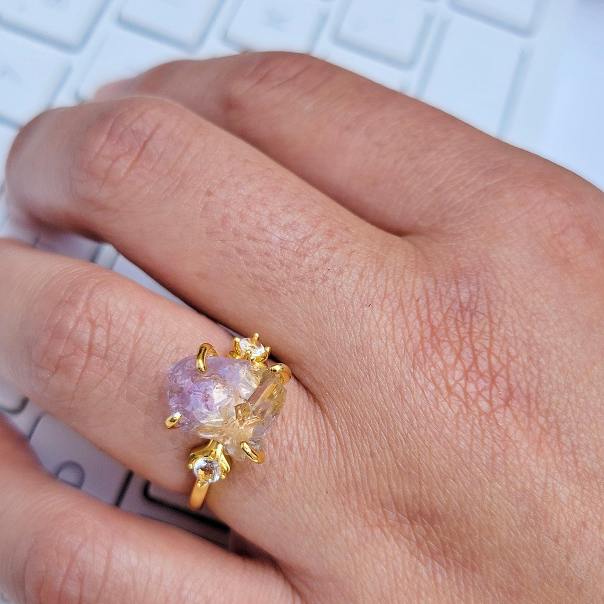 Raw Ametrine Crystal Ring - Uniquelan Jewelry