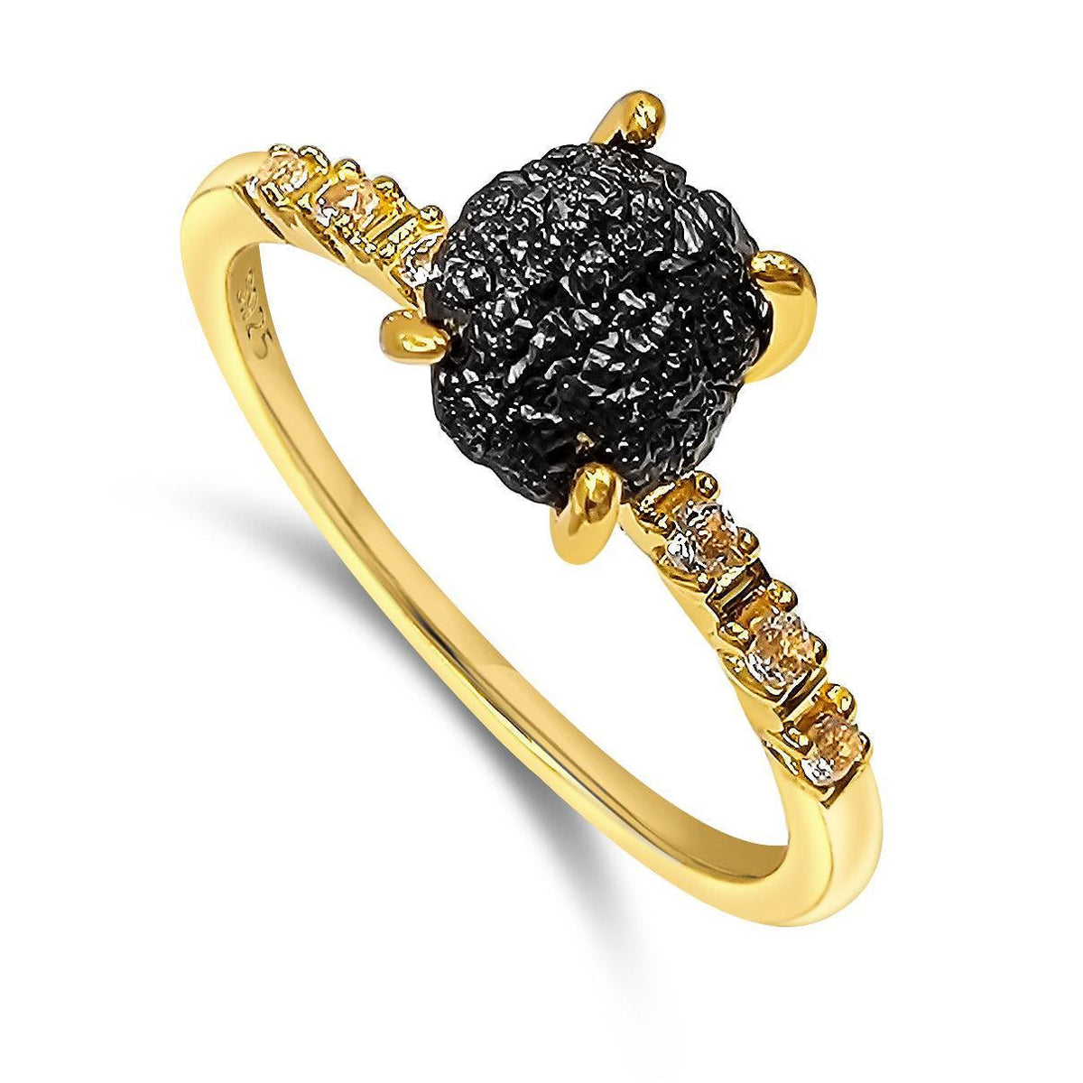 Raw Black Diamond Ring - Uniquelan Jewelry