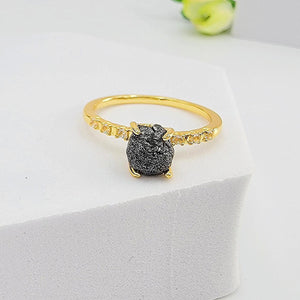 Raw Black Diamond Ring - Uniquelan Jewelry