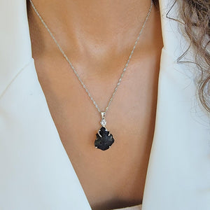 Raw Black Spinel Necklace - Uniquelan Jewelry