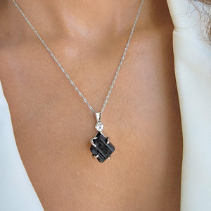 Raw Black Tourmaline Necklace Set - Uniquelan Jewelry