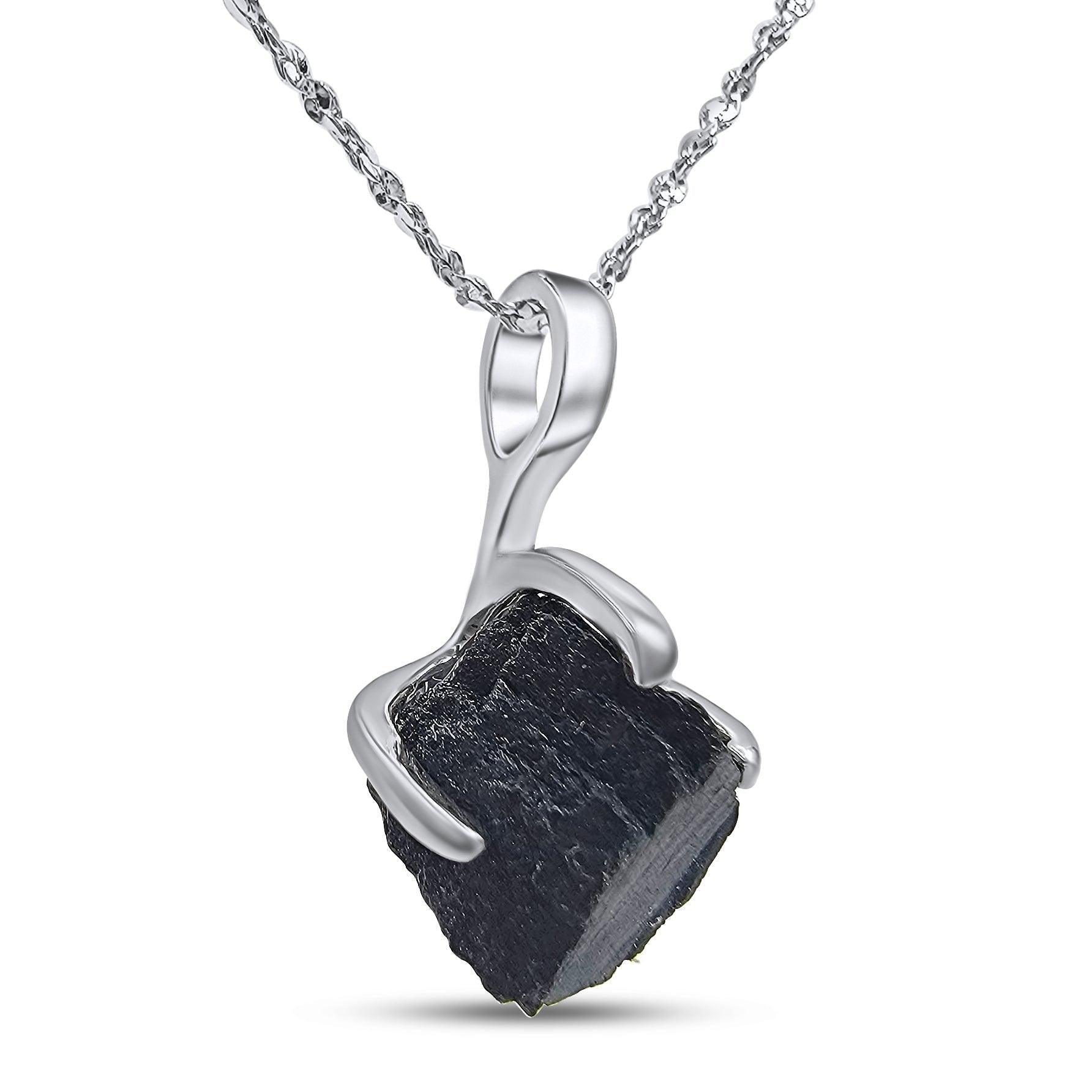 raw black tourmaline necklace uniquelan jewelry 2