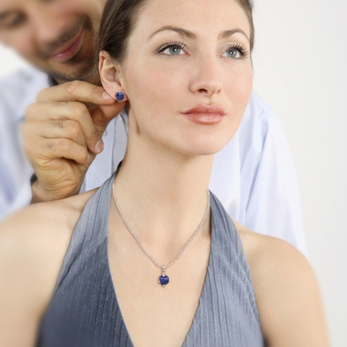 Raw Blue Sapphire Pendant Necklace - Uniquelan Jewelry
