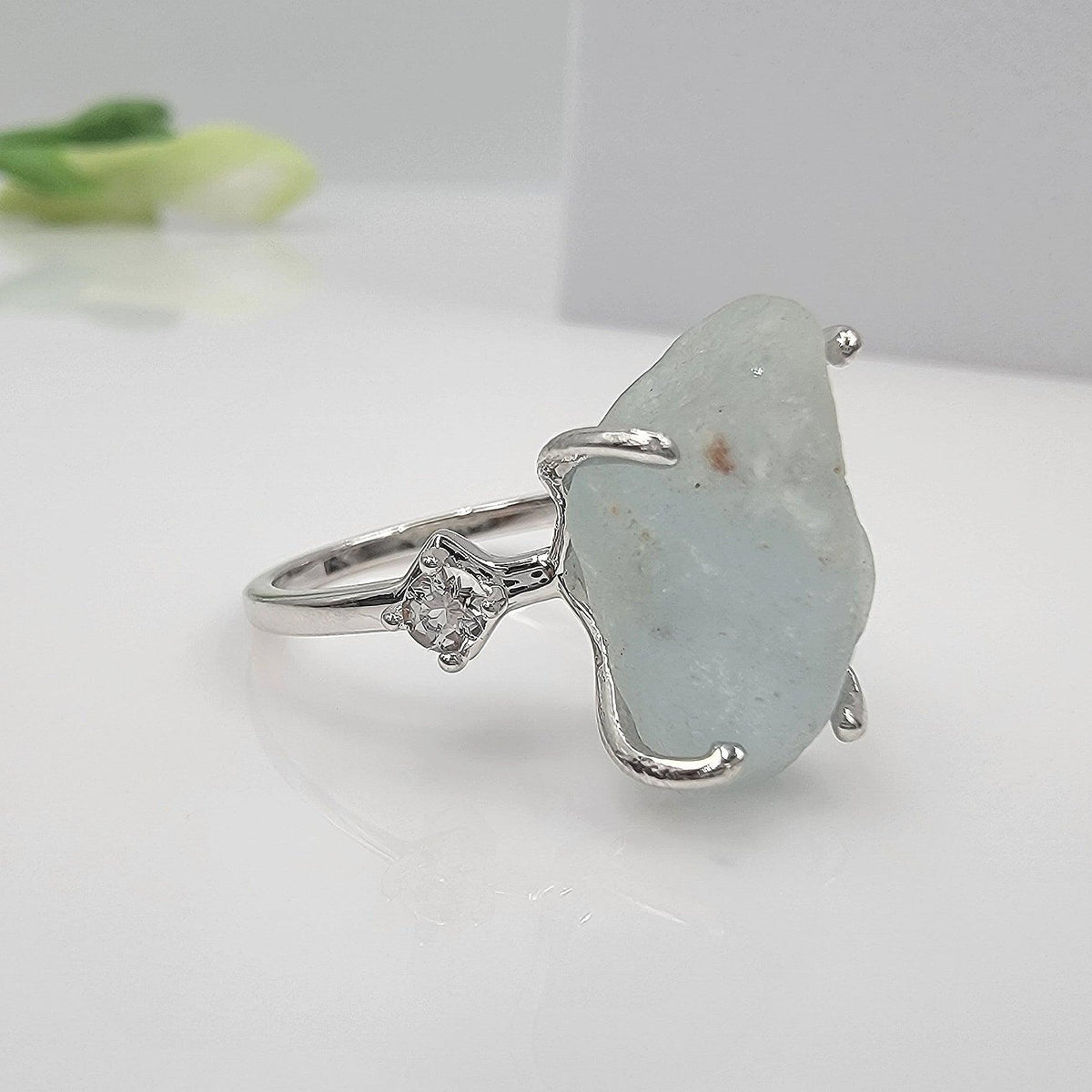 Raw Blue Topaz Ring