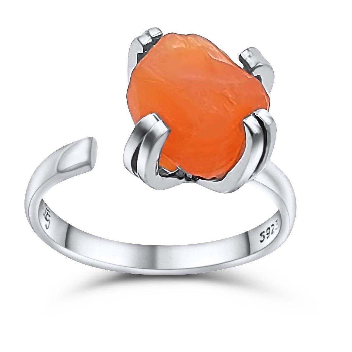 Raw Carnelian Adjustable Ring - Uniquelan Jewelry