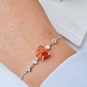 Raw Carnelian Chain Bracelet - Uniquelan Jewelry
