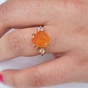 Raw Carnelian Crystal Ring - Uniquelan Jewelry