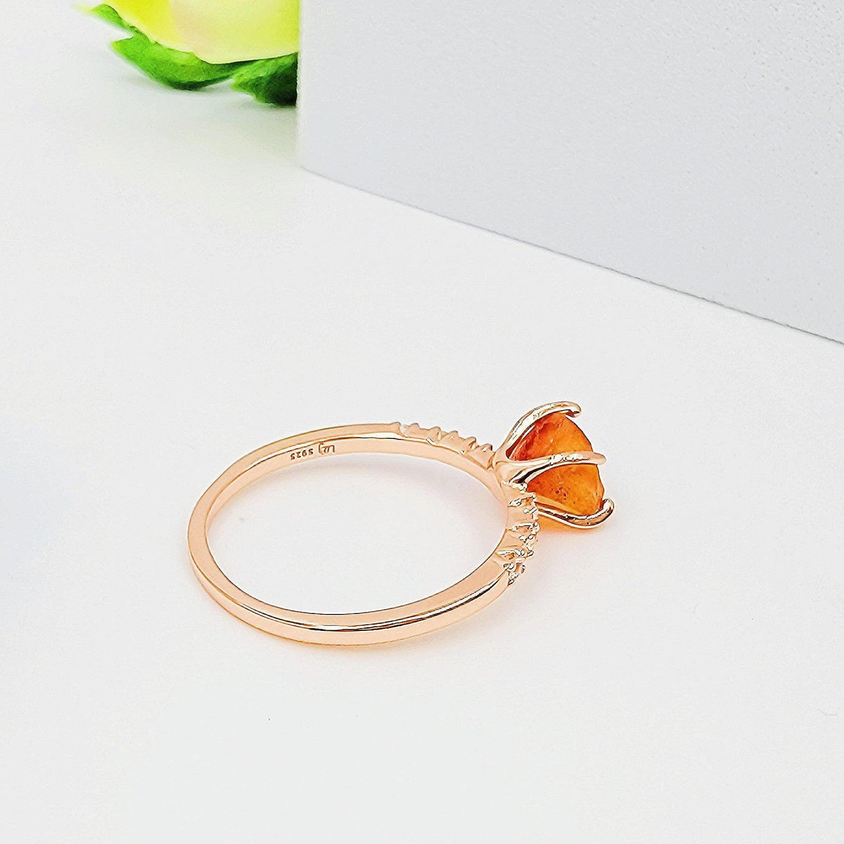 Raw carnelian Dainty Ring - Uniquelan Jewelry