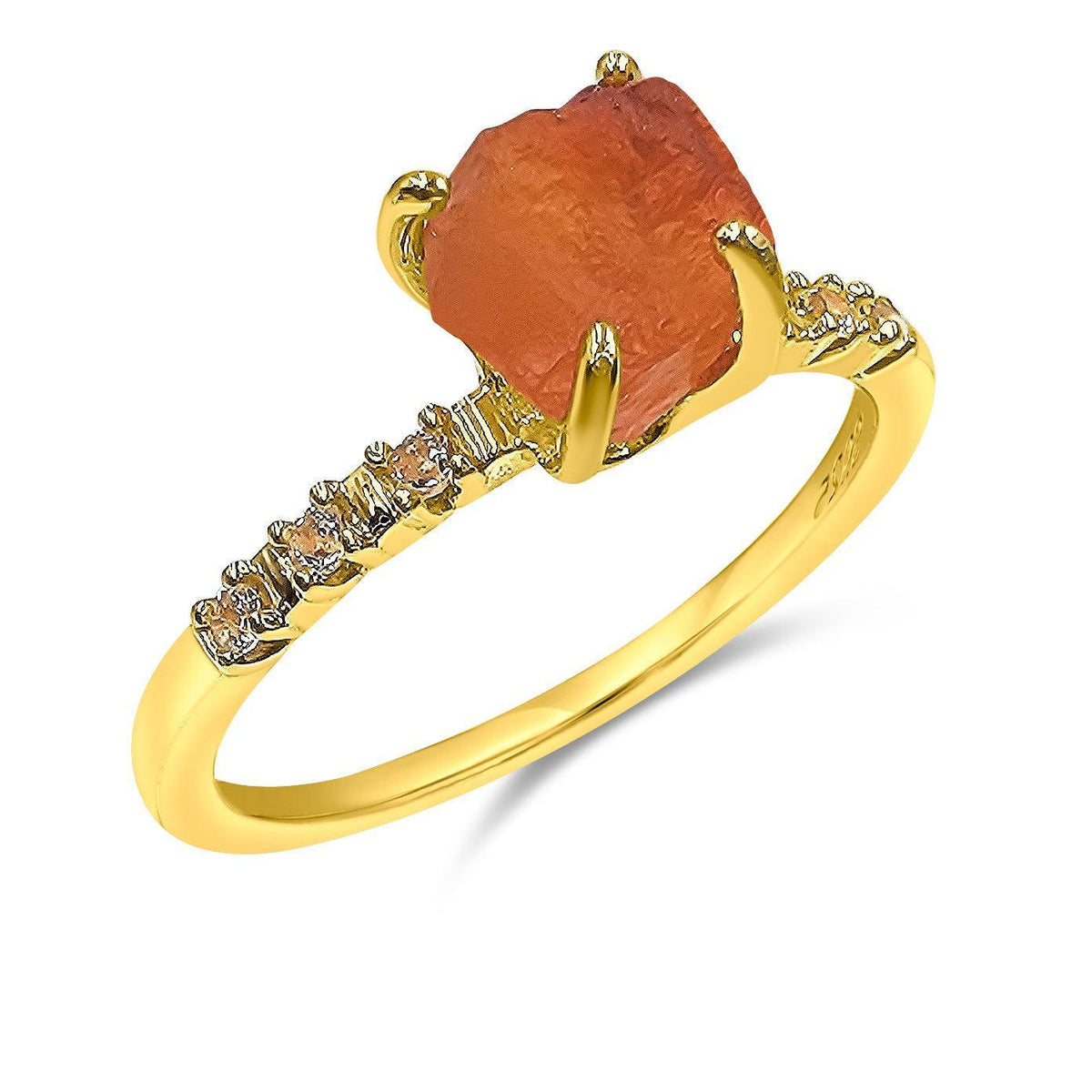 Raw carnelian Dainty Ring - Uniquelan Jewelry