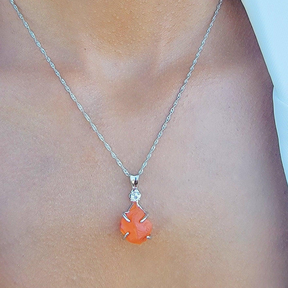 Raw Carnelian Necklace - Uniquelan Jewelry