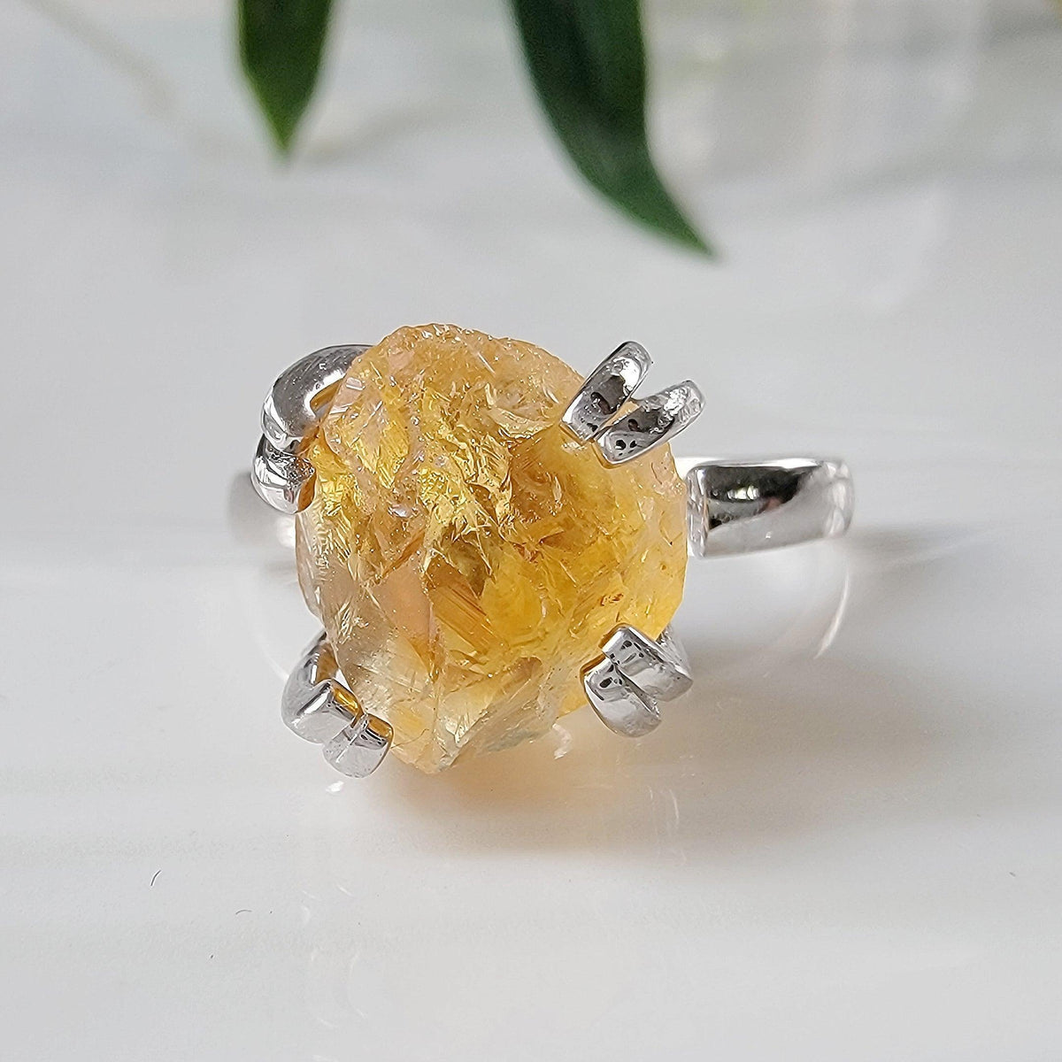 Raw Citrine Adjustable Ring - Uniquelan Jewelry