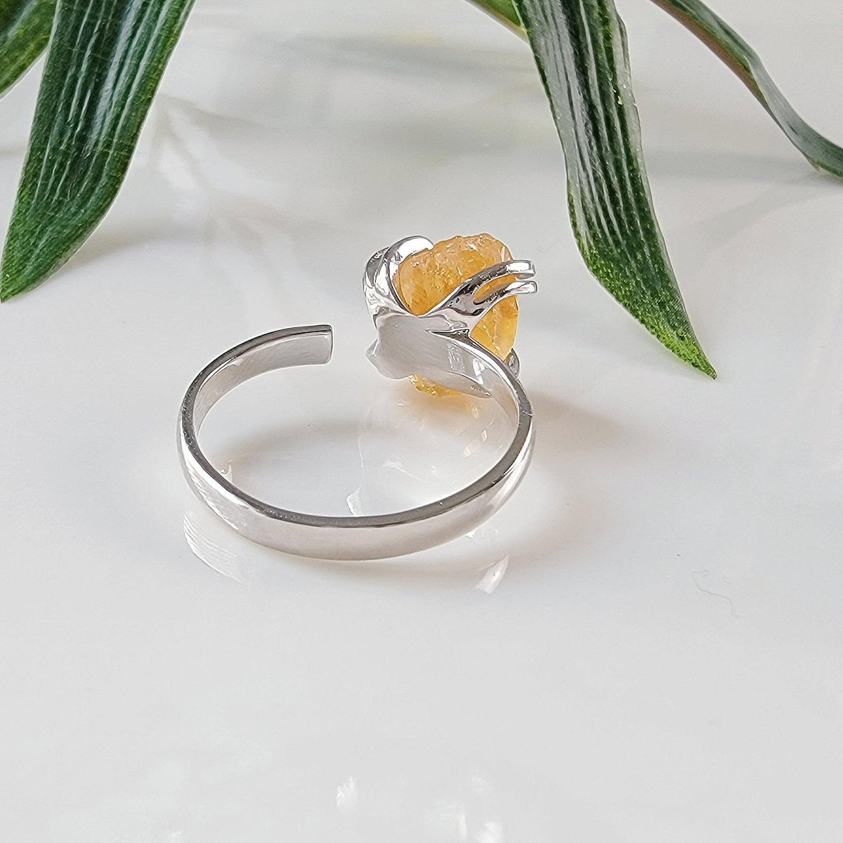 Raw Citrine Adjustable Ring - Uniquelan Jewelry
