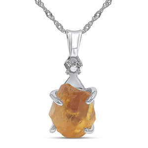 Raw Citrine Crystal Necklace - Uniquelan Jewelry