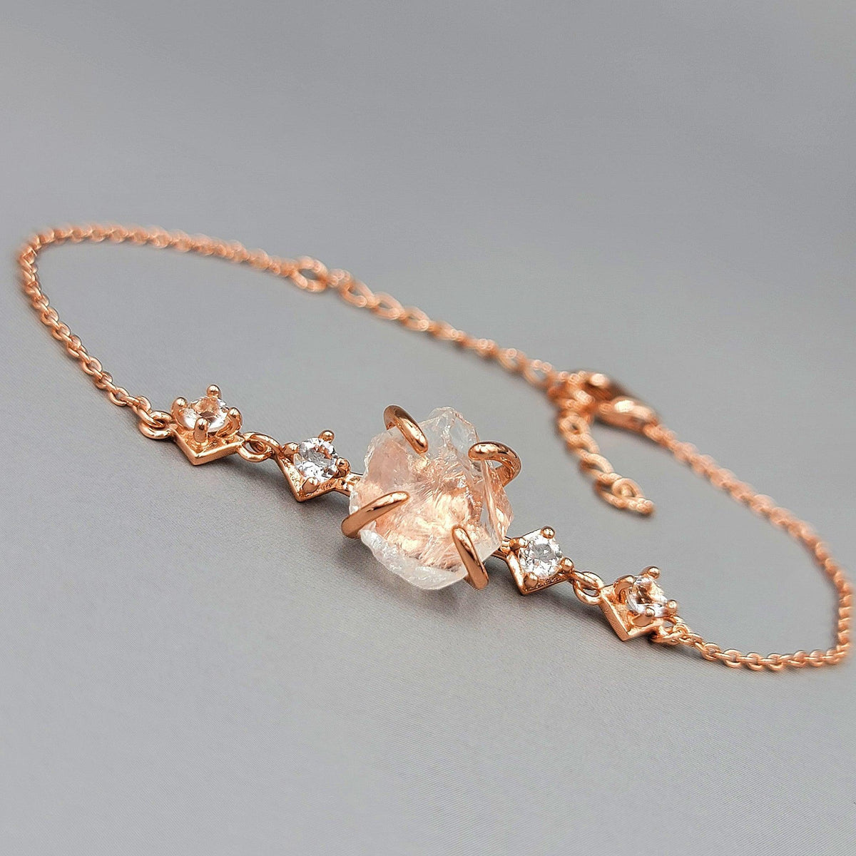 Raw Clear Quartz Chain Bracelet - Uniquelan Jewelry