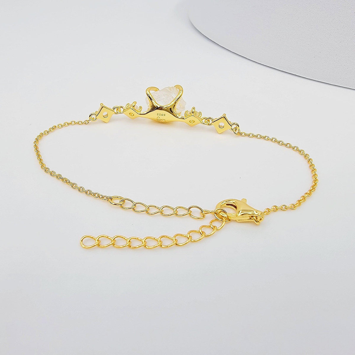 Raw Clear Quartz Chain Bracelet - Uniquelan Jewelry