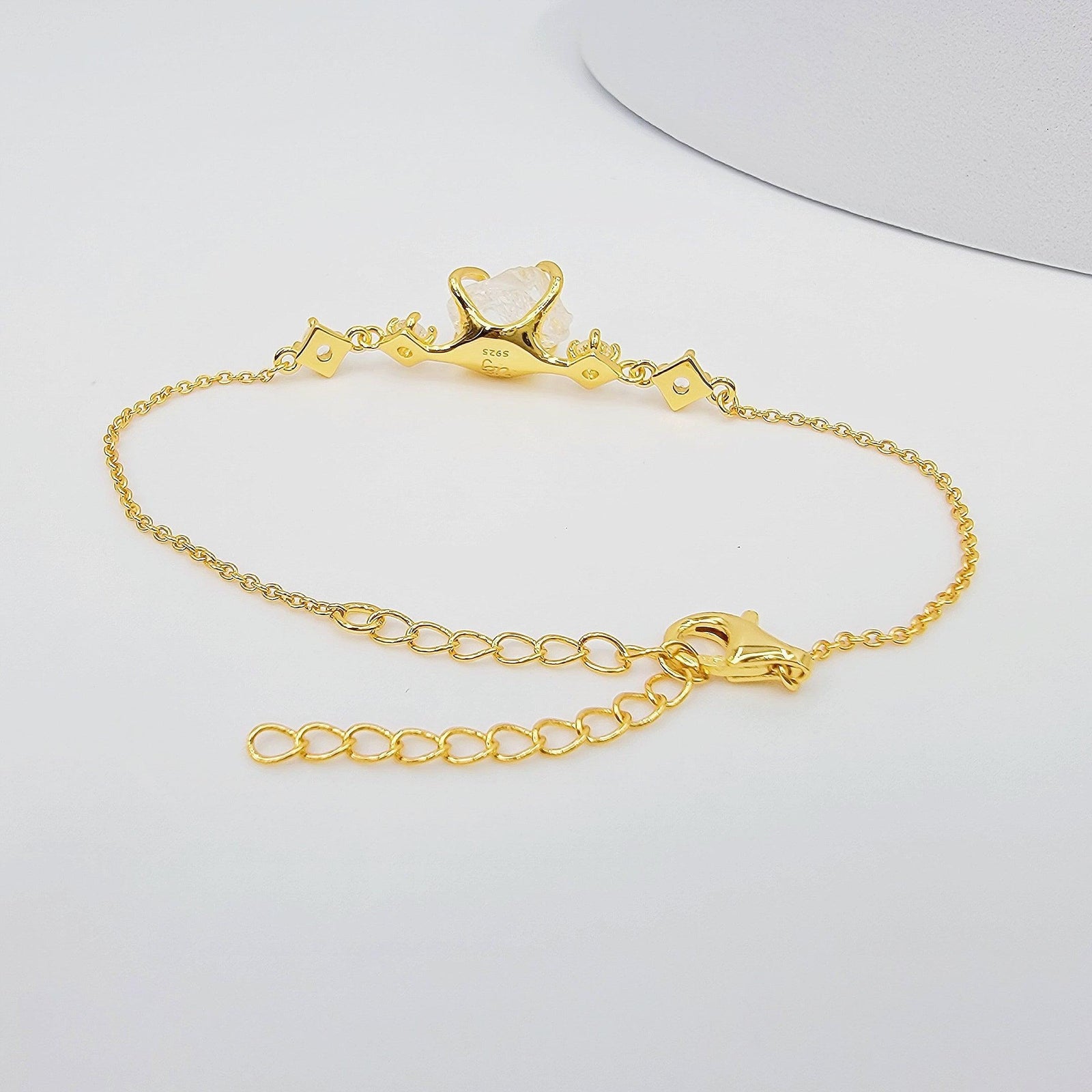 Raw Clear Quartz Chain Bracelet - Uniquelan Jewelry