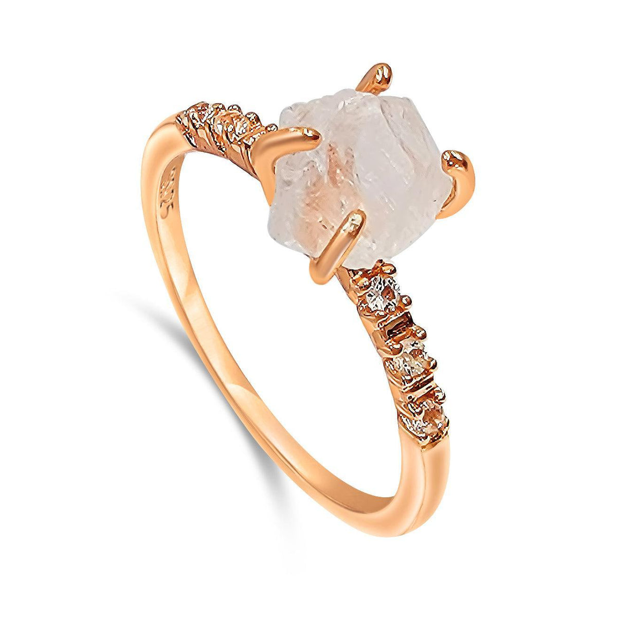 Raw Clear Quartz Ring - Uniquelan Jewelry
