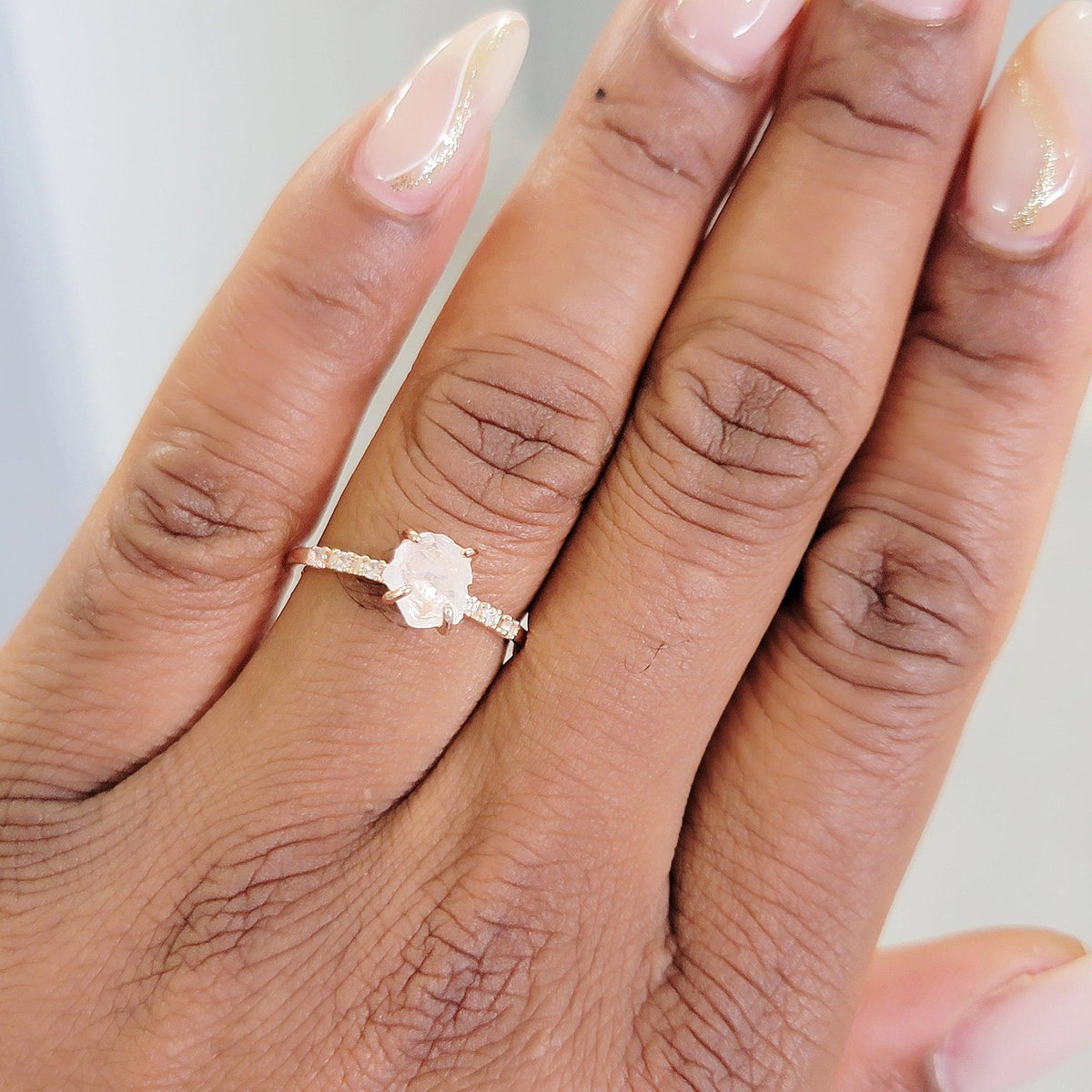 Raw Clear Quartz Ring - Uniquelan Jewelry