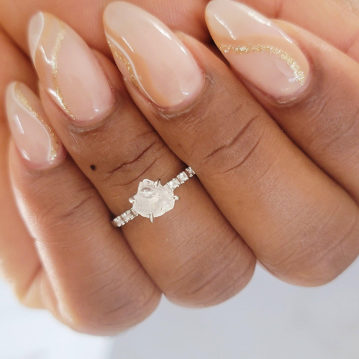 Raw Clear Quartz Ring - Uniquelan Jewelry