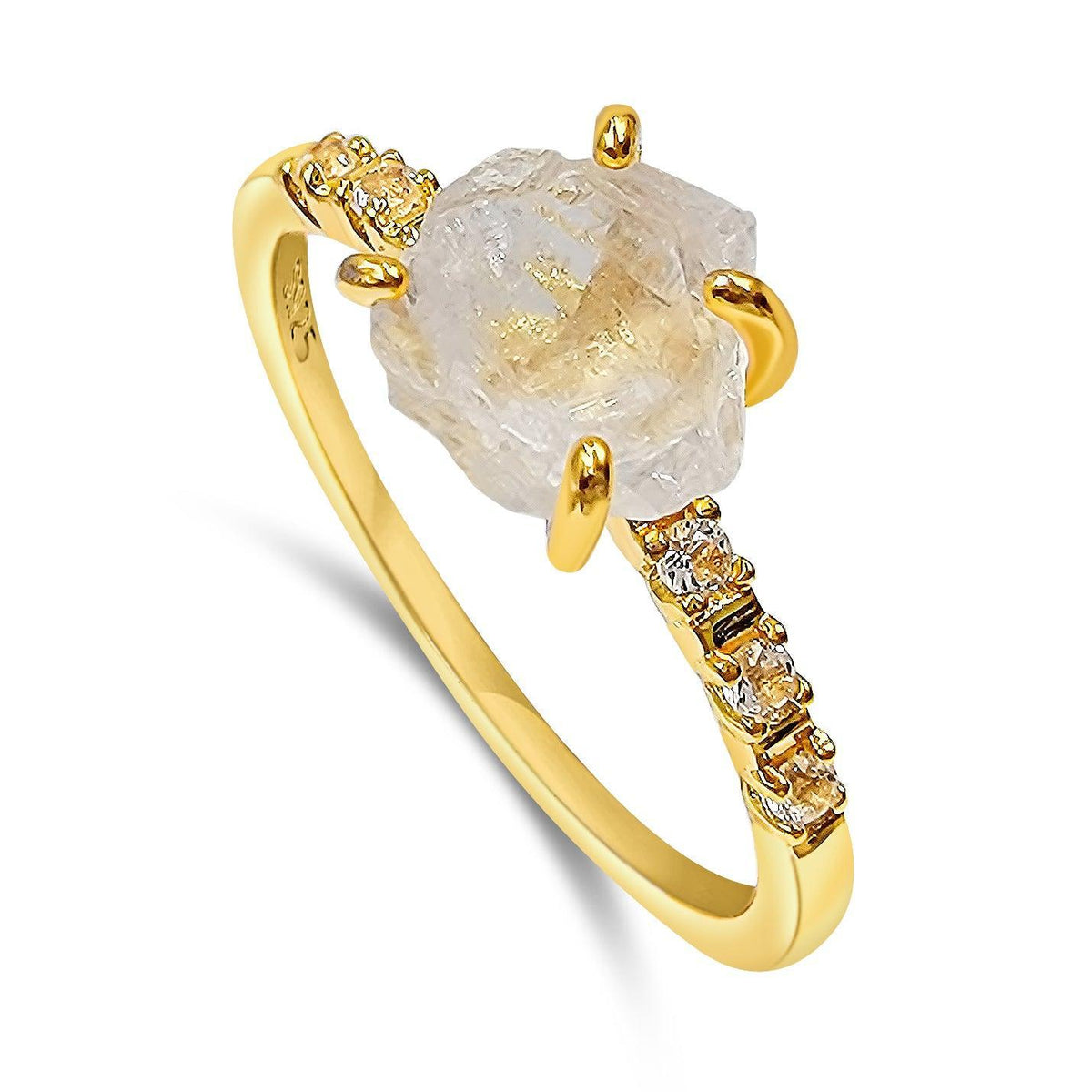 Raw Clear Quartz Ring - Uniquelan Jewelry