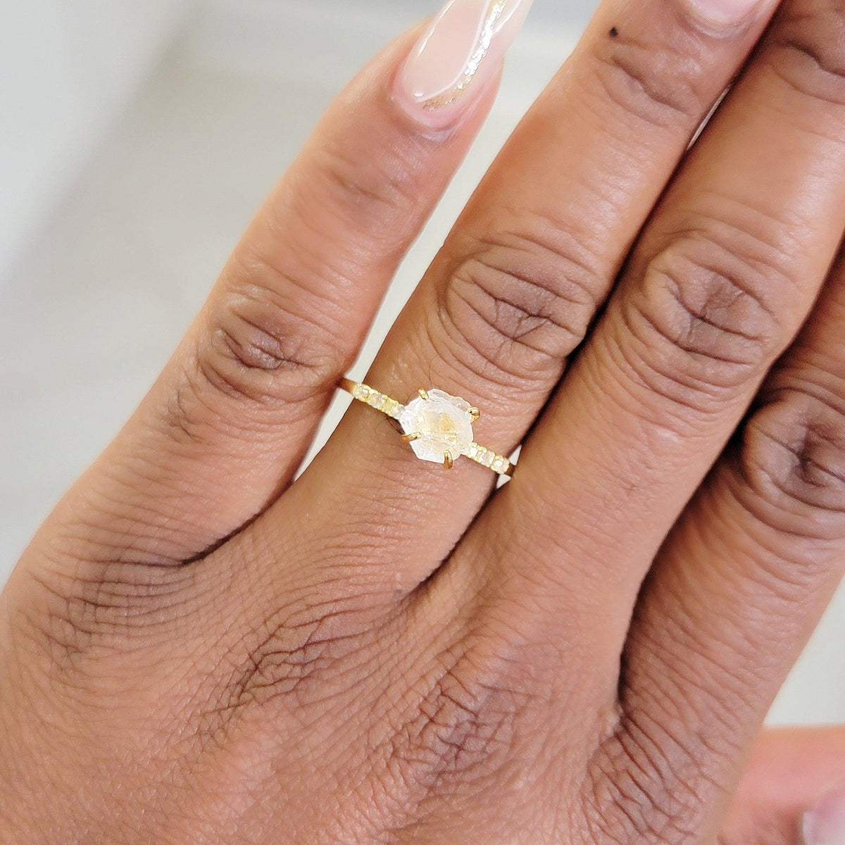Raw Clear Quartz Ring - Uniquelan Jewelry