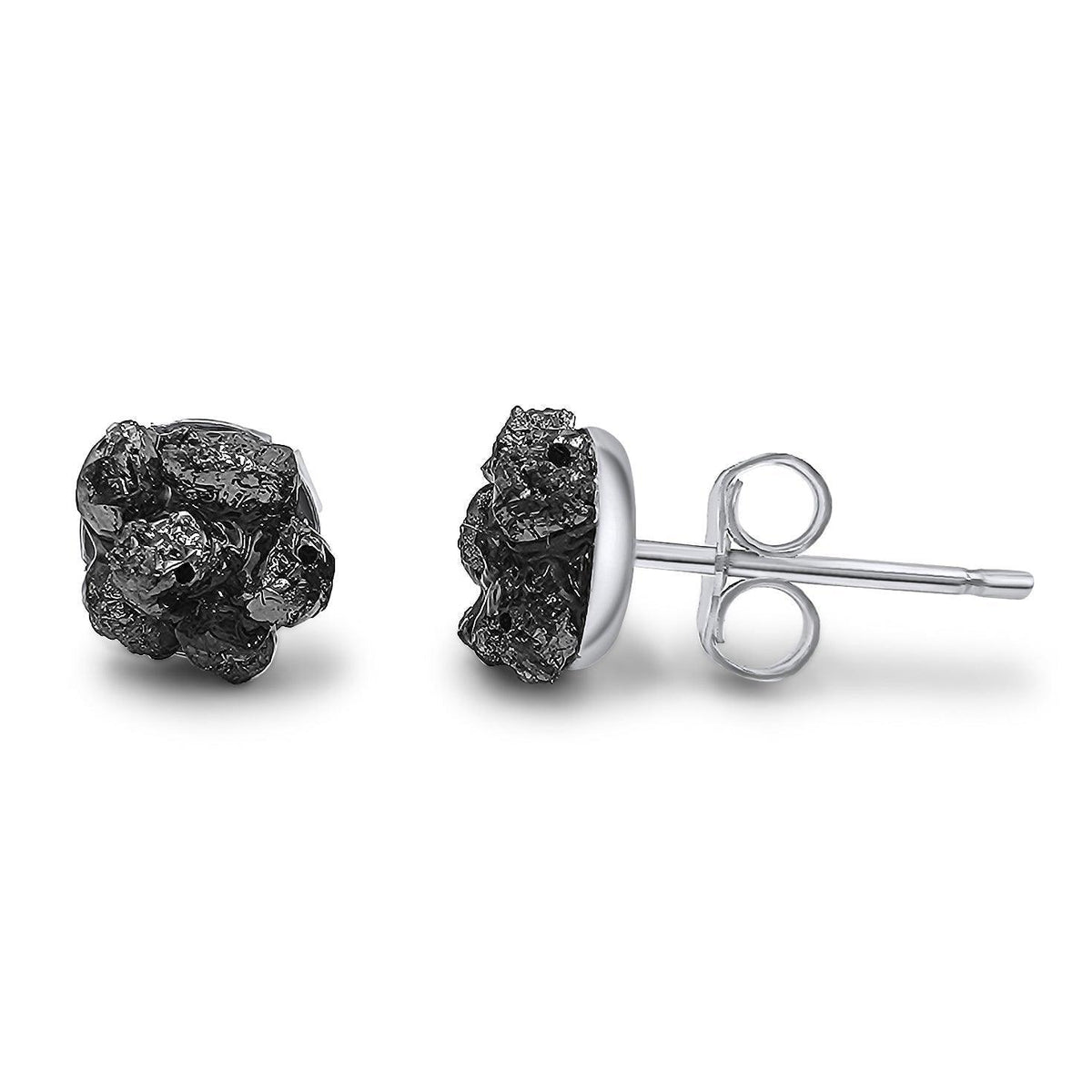 Raw Diamond Cluster Stud Earrings - Uniquelan Jewelry