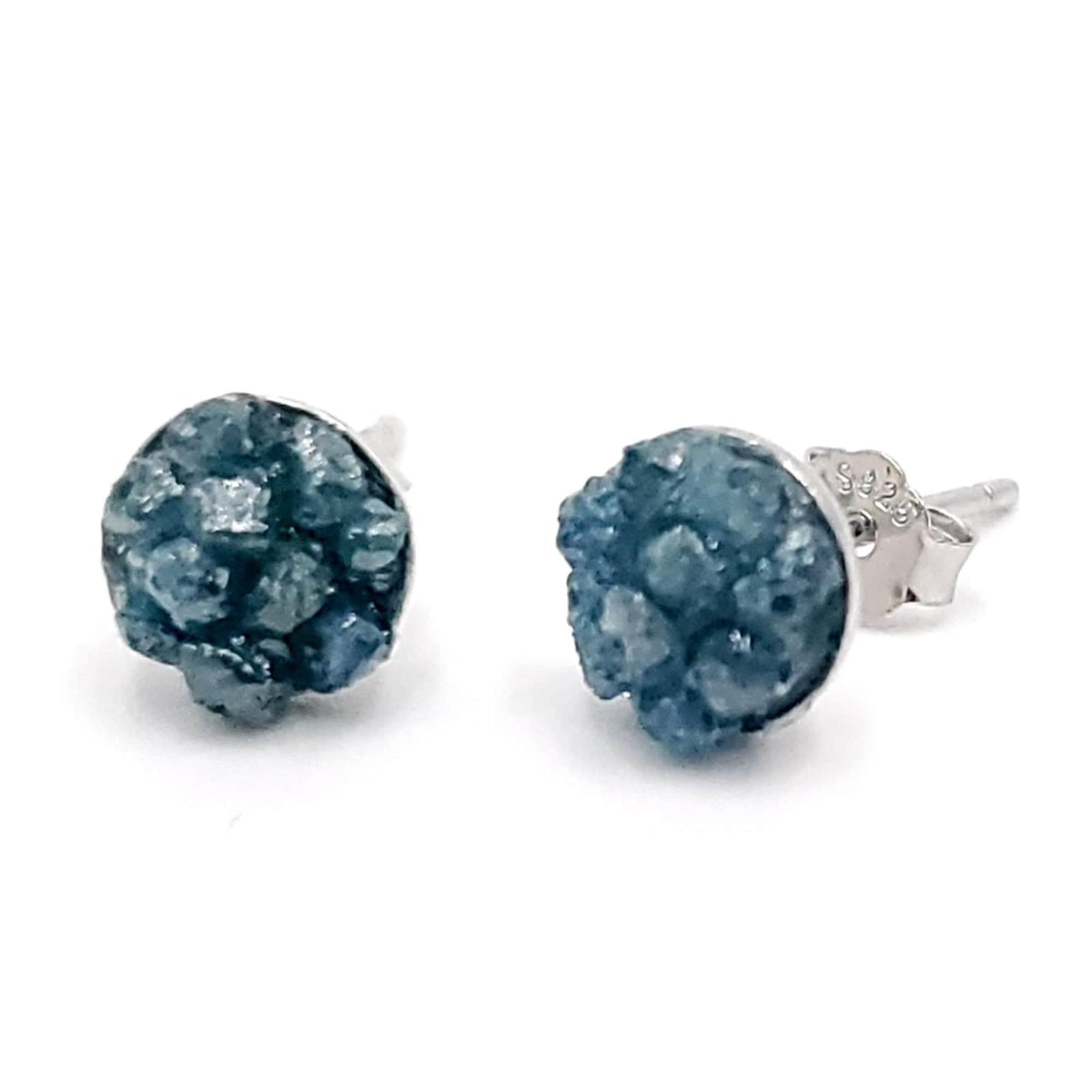 Raw Diamond Cluster Stud Earrings - Uniquelan Jewelry