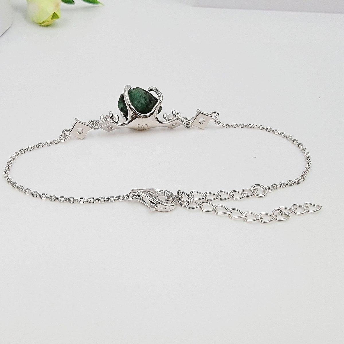 Raw Emerald Ring and Bracelet Set - Uniquelan Jewelry