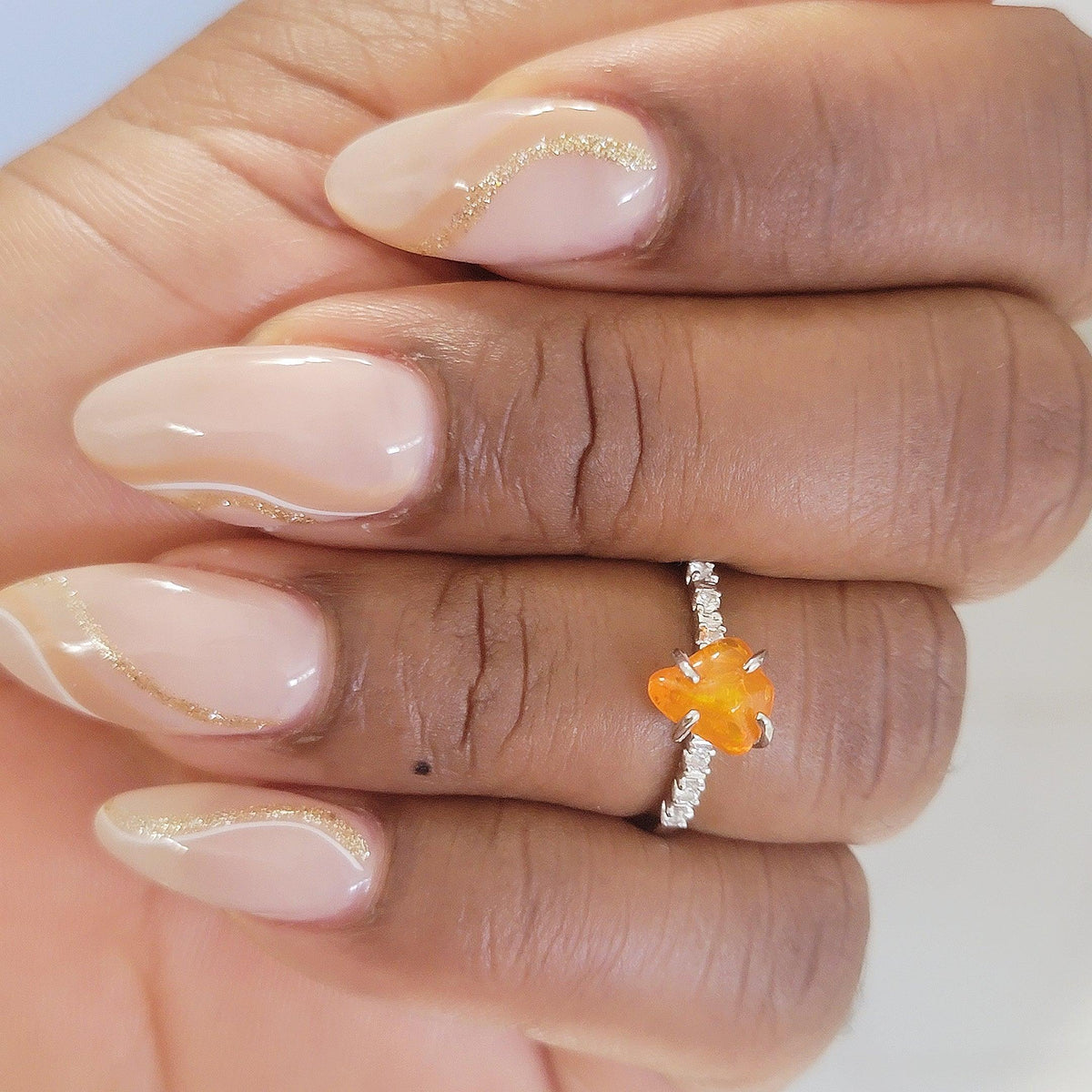 Raw Fire Opal Ring - Uniquelan Jewelry