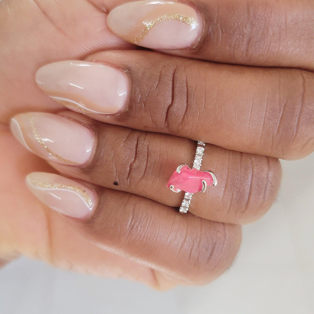 Raw Fire Opal Ring - Uniquelan Jewelry