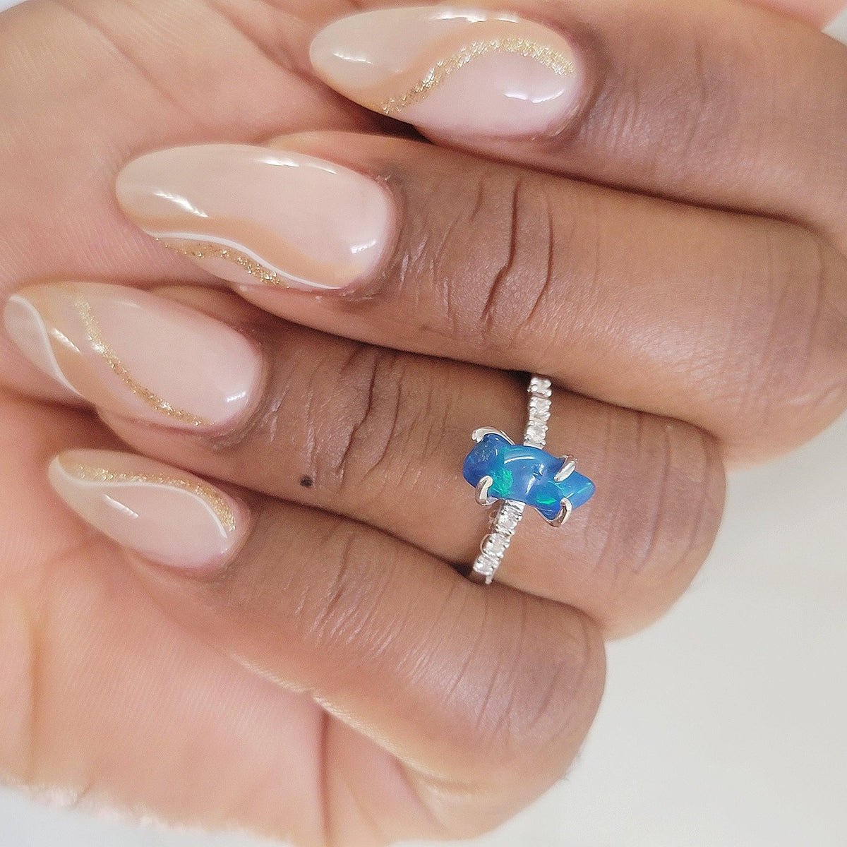 Raw Fire Opal Ring - Uniquelan Jewelry