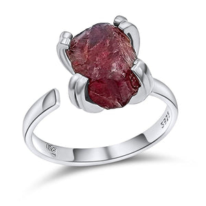 Raw Garnet Adjustable Ring - Uniquelan Jewelry