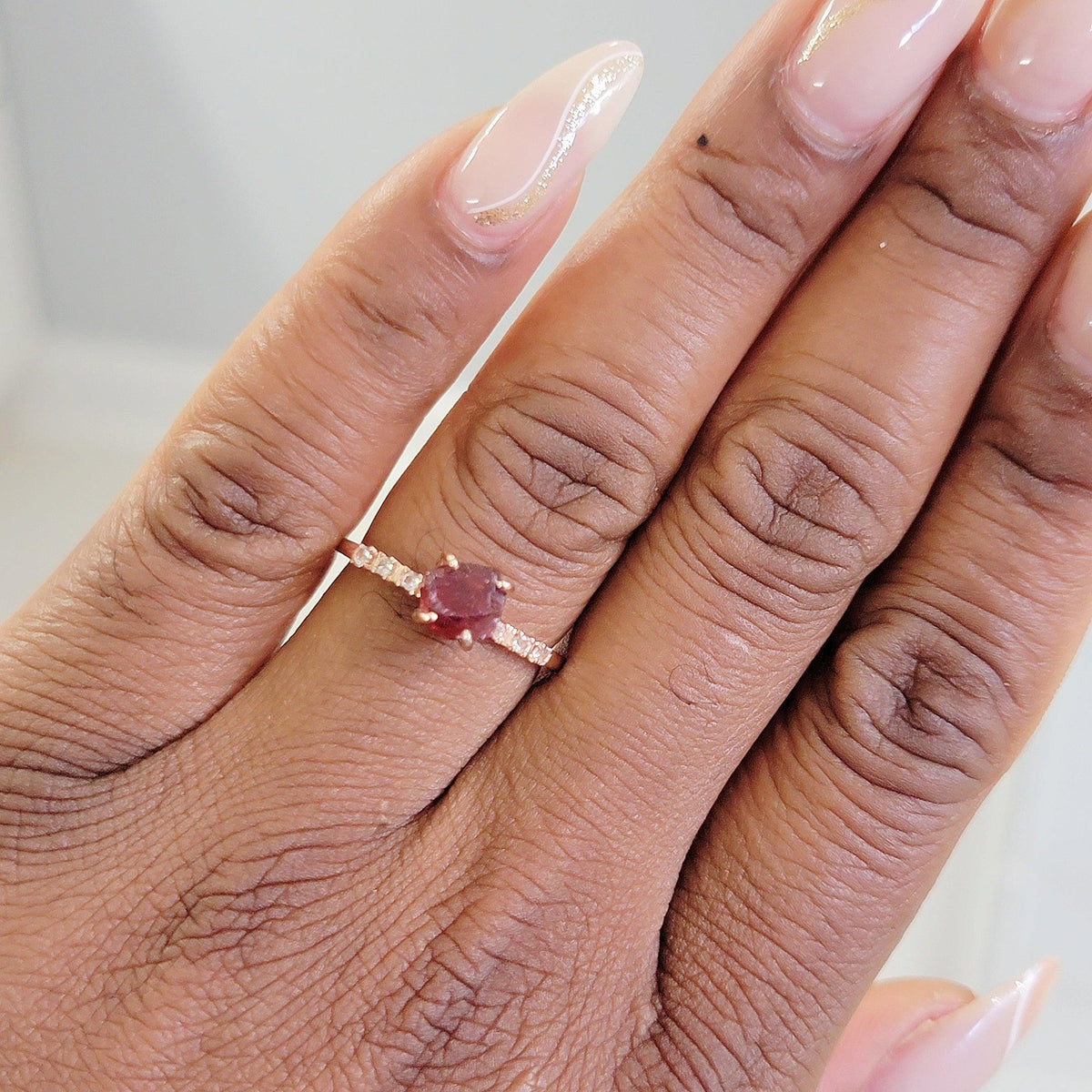 Raw Garnet Crystal Ring - Uniquelan Jewelry