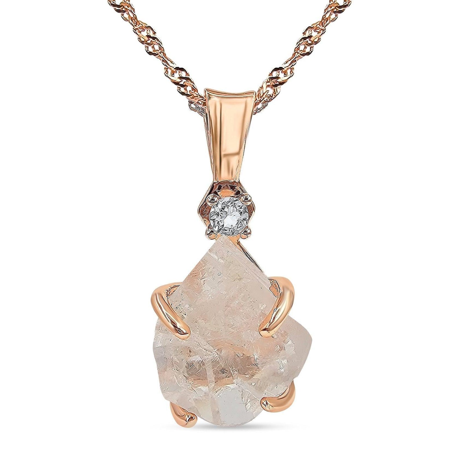 Raw Herkimer Diamond Necklace - Uniquelan Jewelry