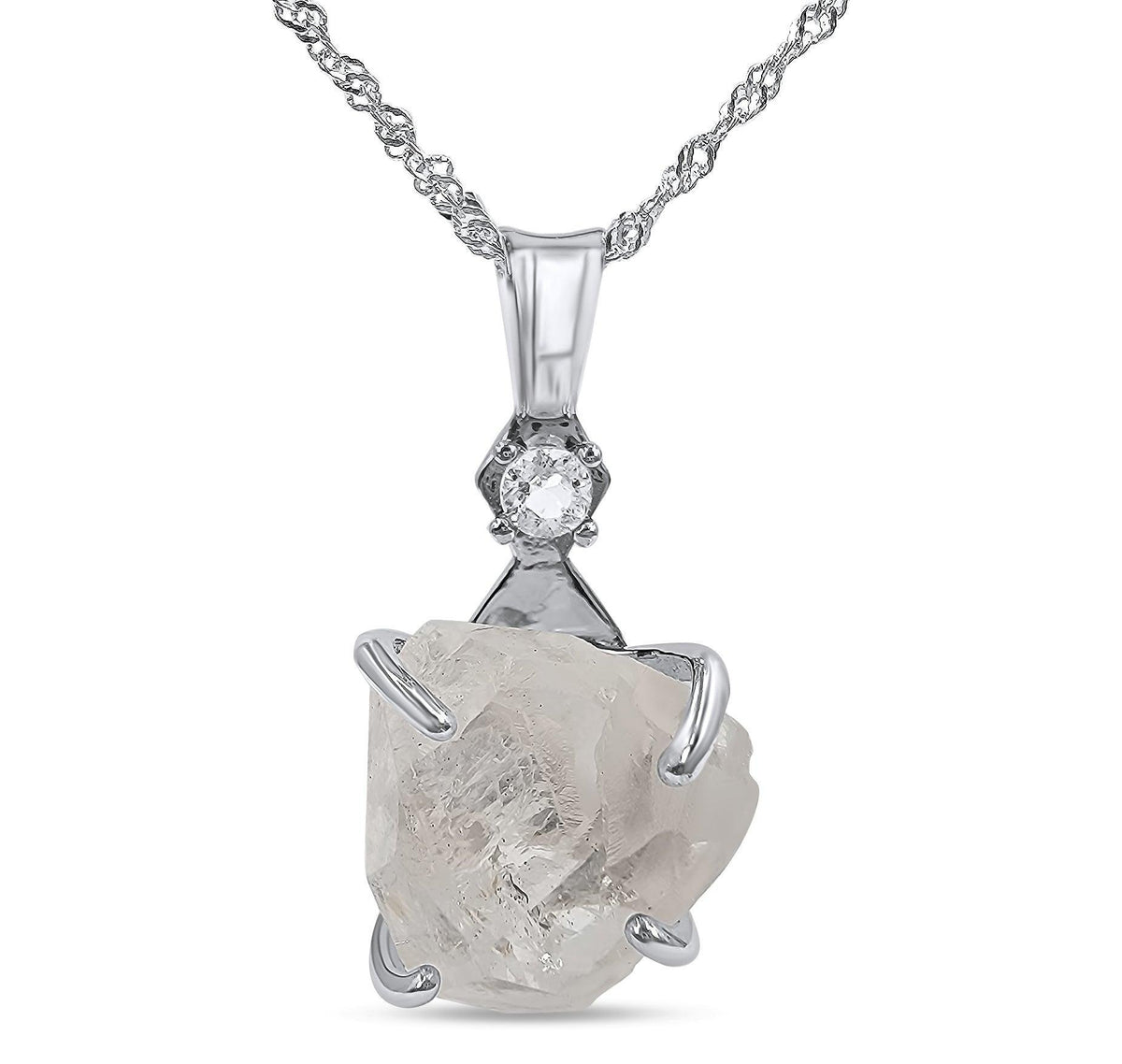 Raw Herkimer Diamond Necklace - Uniquelan Jewelry