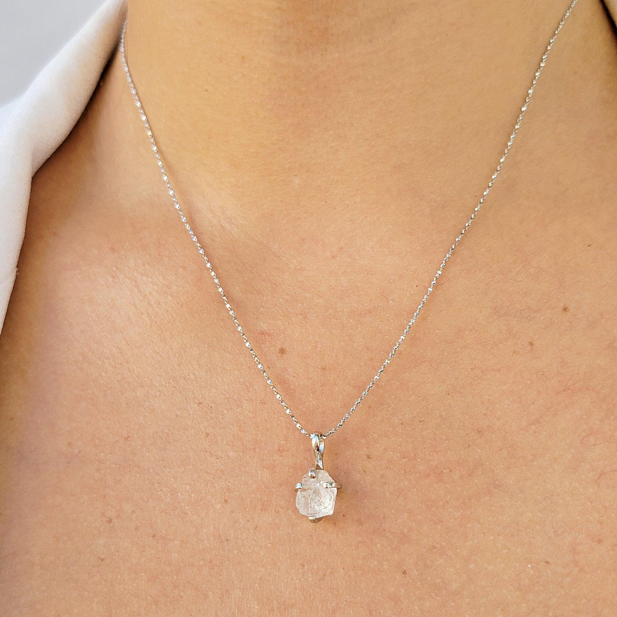 Raw Herkimer Diamond Necklace - Uniquelan Jewelry
