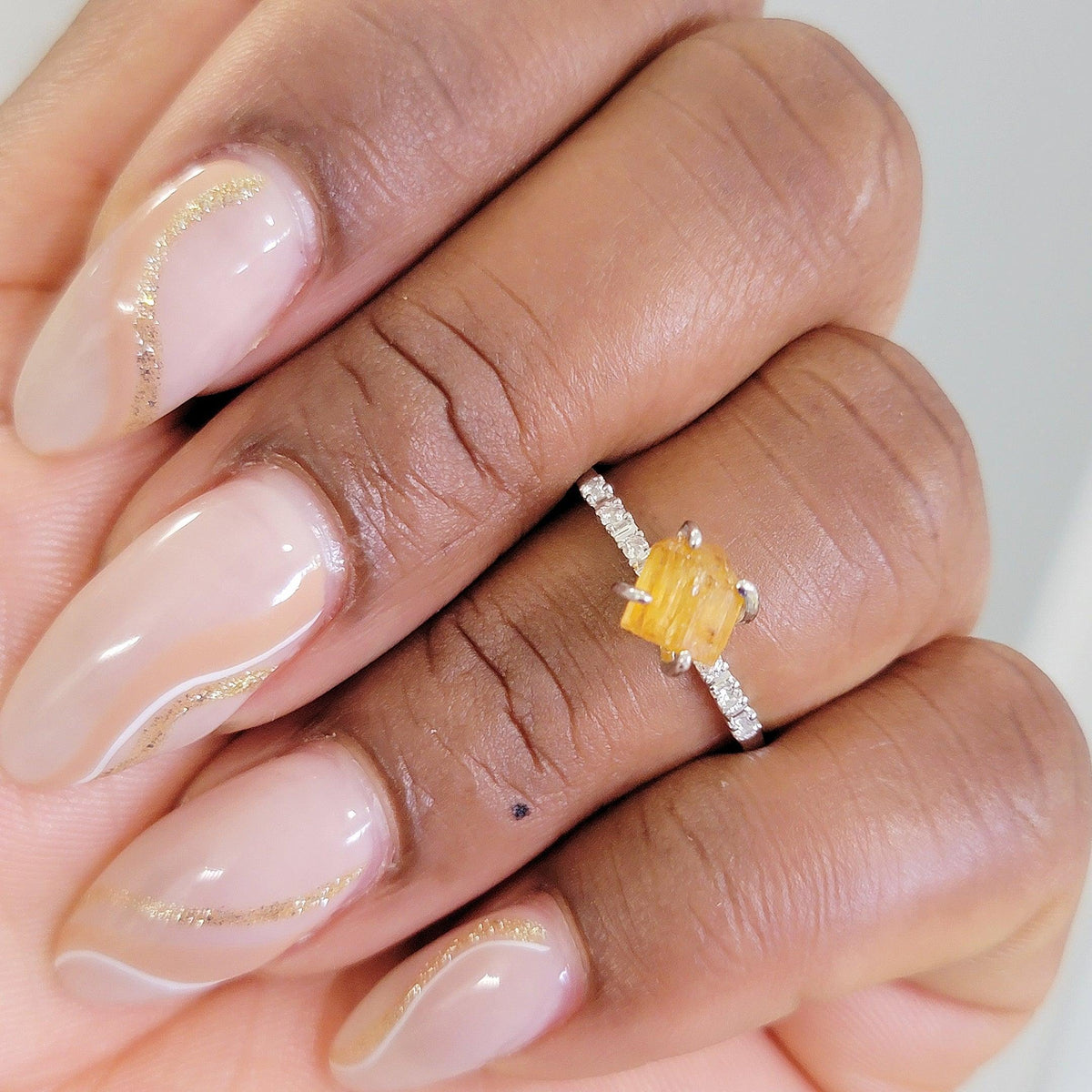 Raw Imperial Topaz Ring - Uniquelan Jewelry