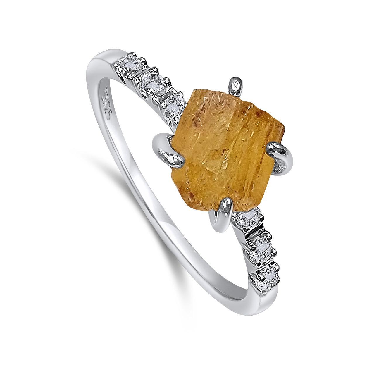 Raw Imperial Topaz Ring - Uniquelan Jewelry