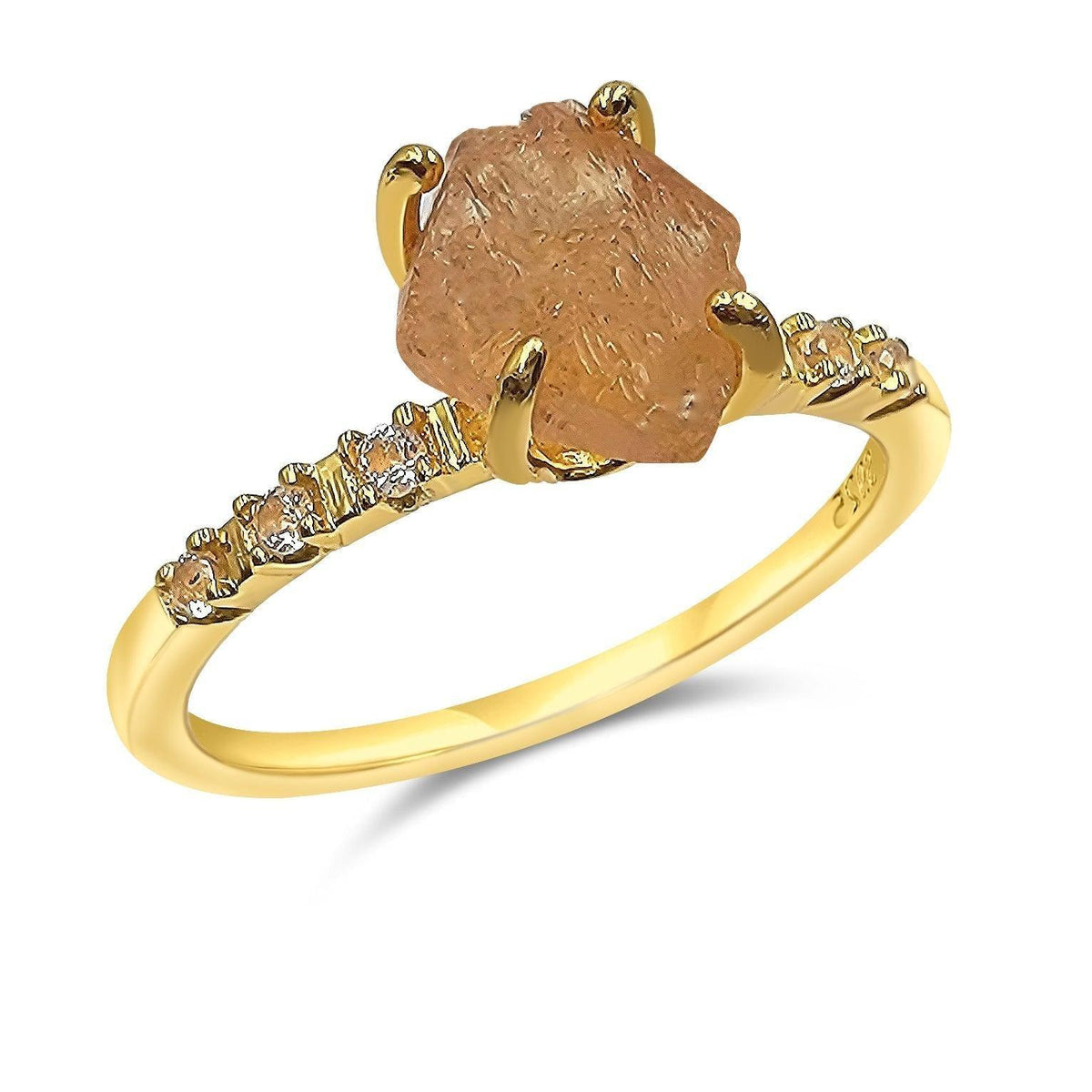 Raw Imperial Topaz Ring - Uniquelan Jewelry