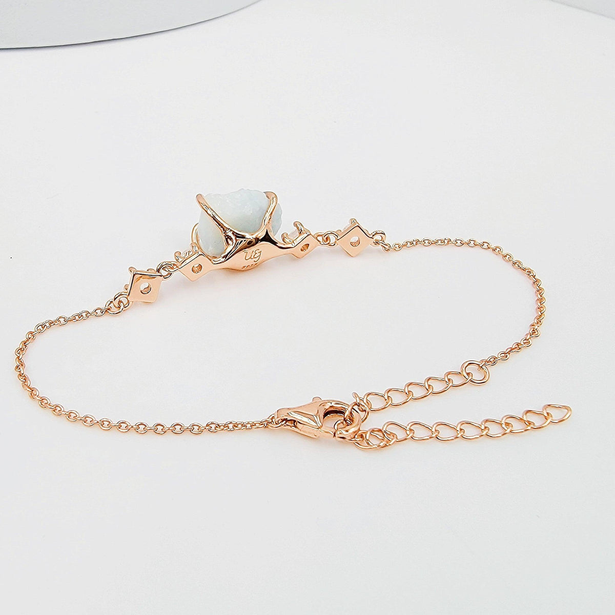 Raw Larimar Bracelet and Ring Set - Uniquelan Jewelry