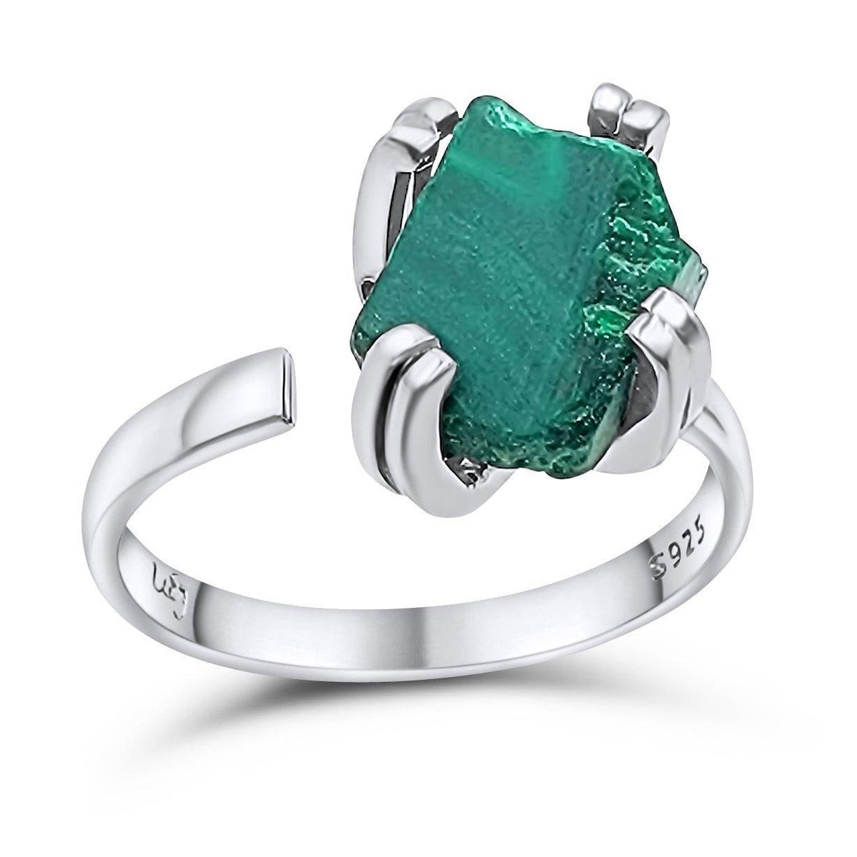 Raw Malachite Adjustable Ring - Uniquelan Jewelry