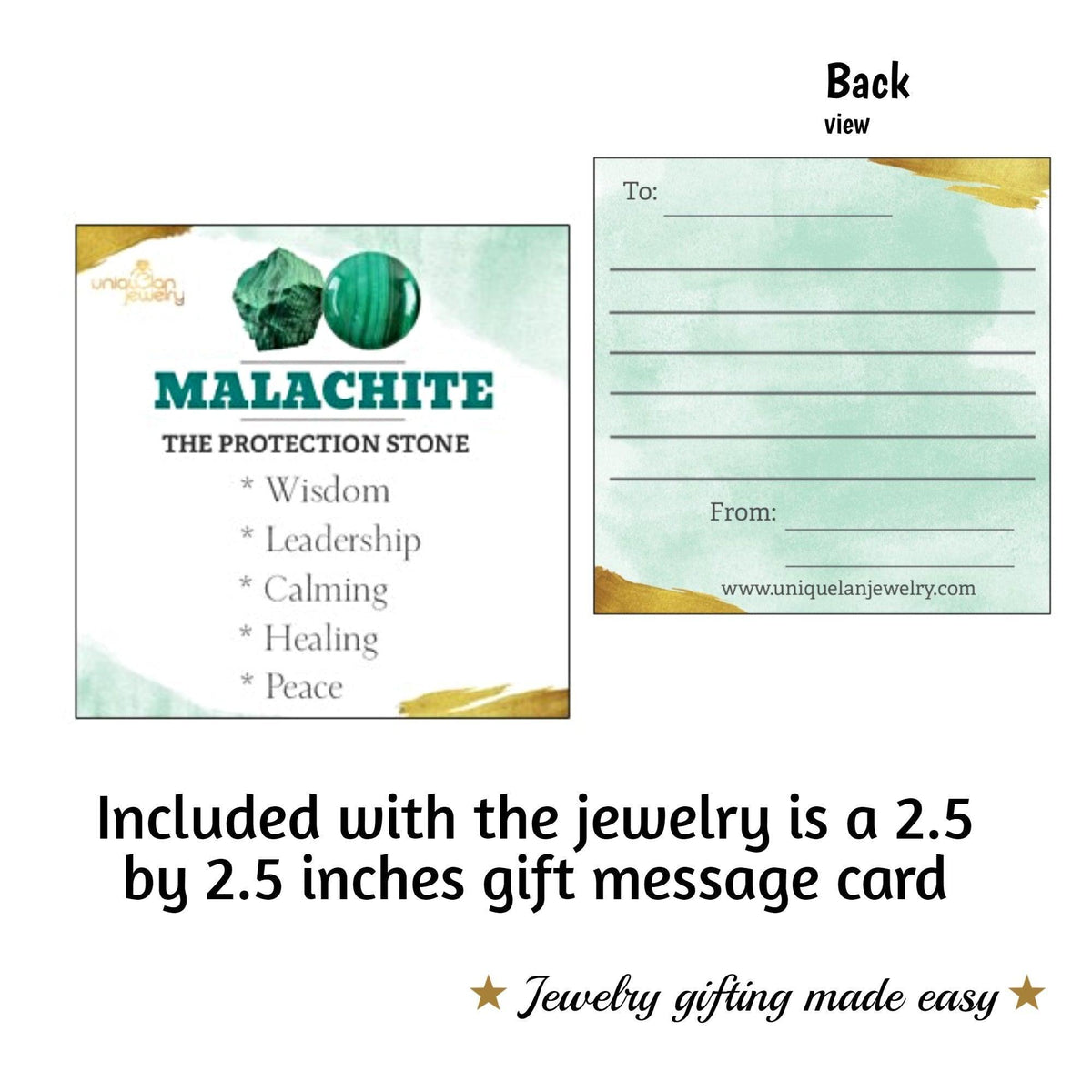 Raw Malachite Adjustable Ring - Uniquelan Jewelry