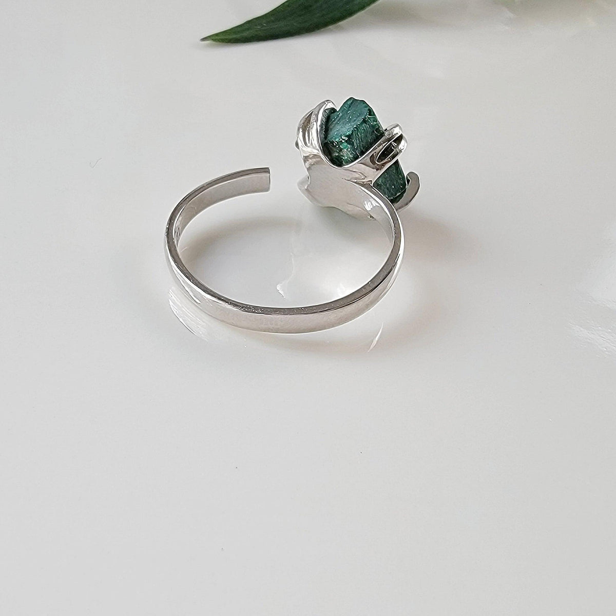Raw Malachite Adjustable Ring - Uniquelan Jewelry